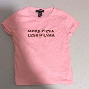 Pink crop Shirt with Fun Slogan